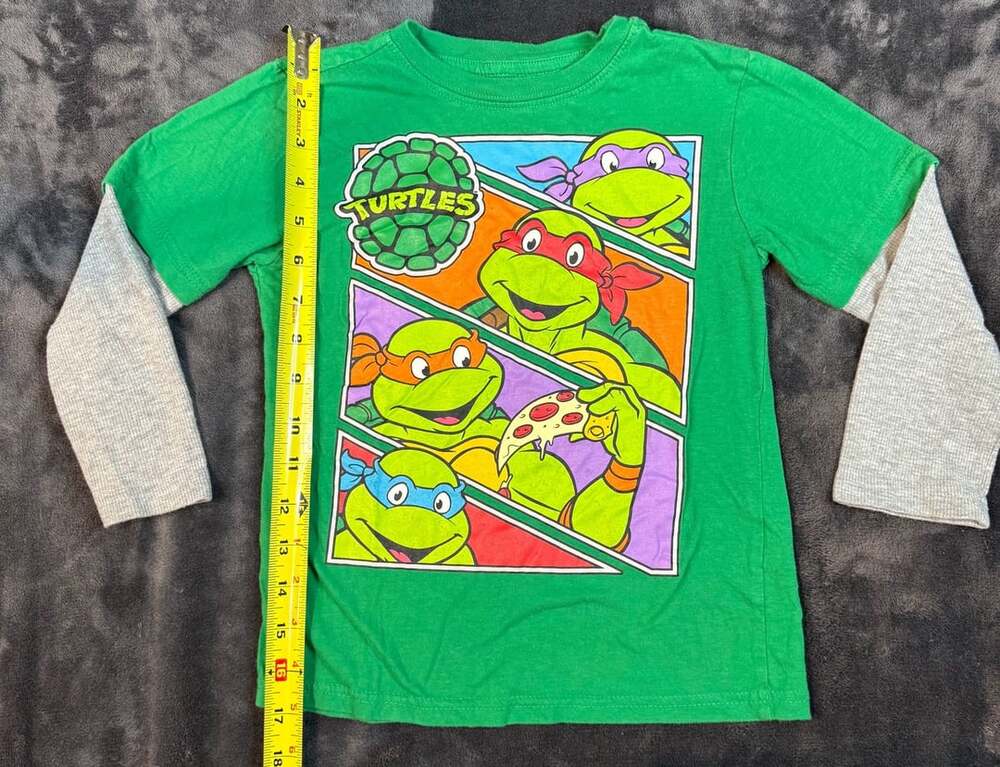 Kids Teenage Mutant Ninja Turtles Long Sleeve Graphic T-Shirt Green Size 5T #80